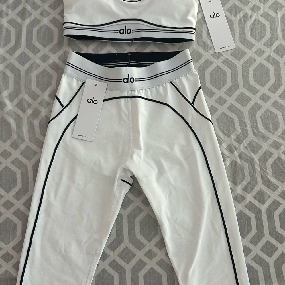 ALO White Yoga Set